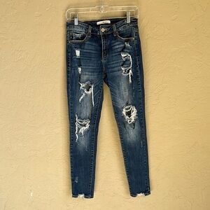 KanCan Blue Skinny Distressed Jeans size‎ 27